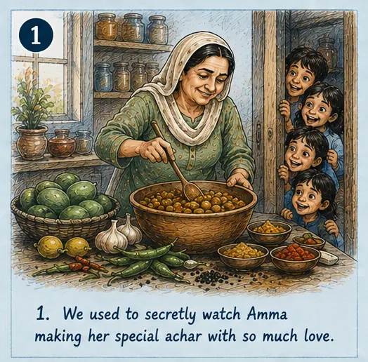 Watching Amma make Achar